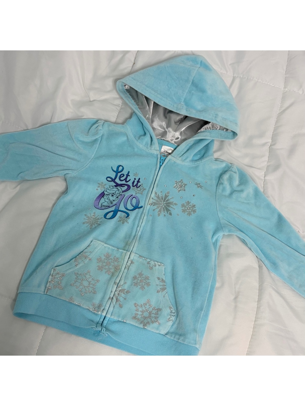 Disney Frozen Let It Go Elsa Anna Snowflake Toddler Hoodie 5 Limited Edition